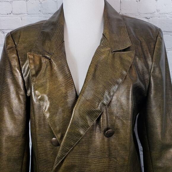 Chad Stevens Green Brown Snake Skin raincoat - Picture 3 of 7